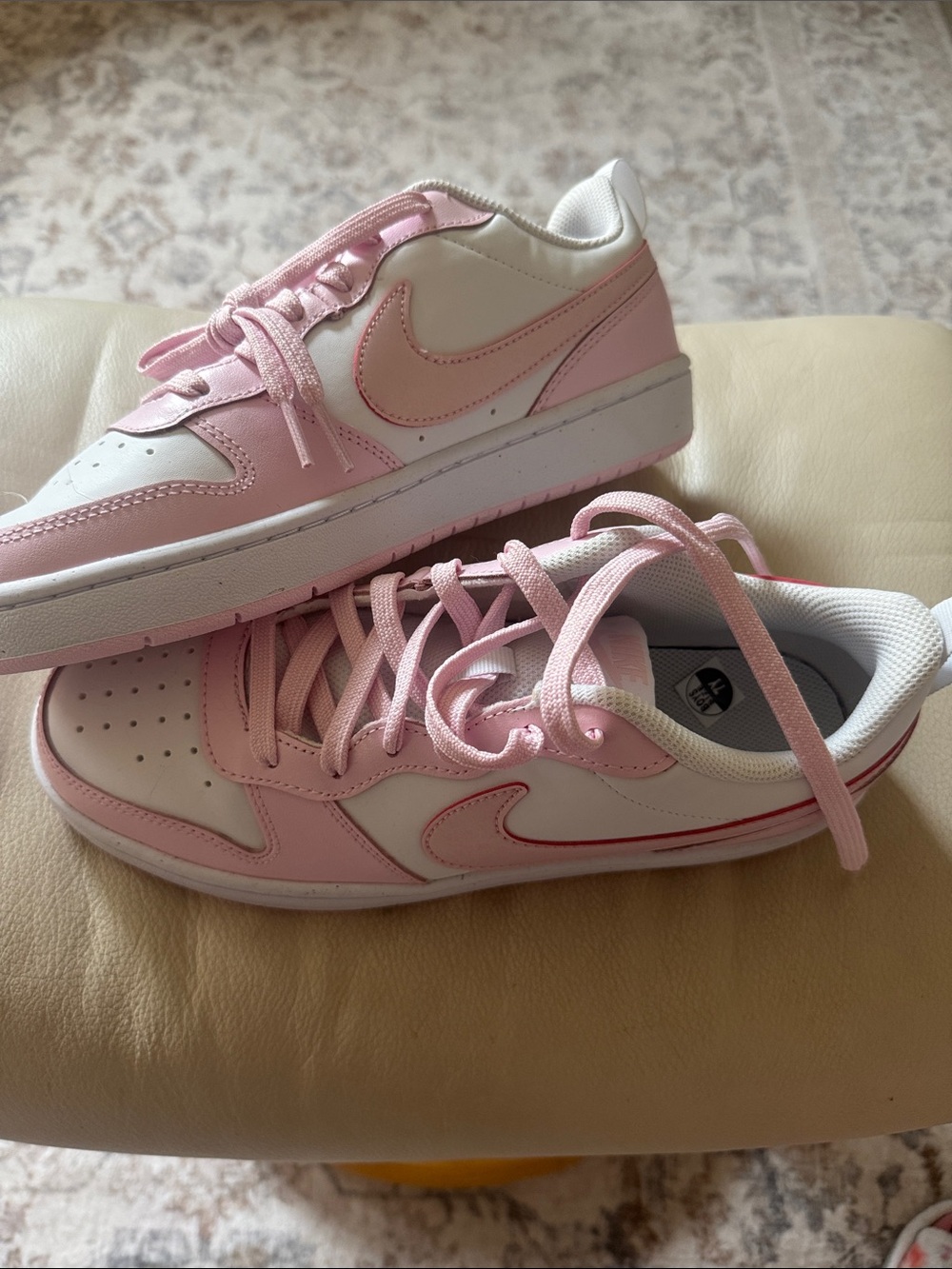 Nike Youth Pink and White Low-Top Sneakers. Brand New. No Box.